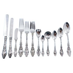 Virginiana von Gorham, 173-teiliges Tafelbesteck aus Sterlingsilber für 12 Personen, Dinner