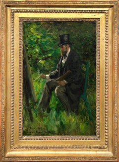 Portrait of a Painter at his Easel, a painting by Virginie Demont-Breton