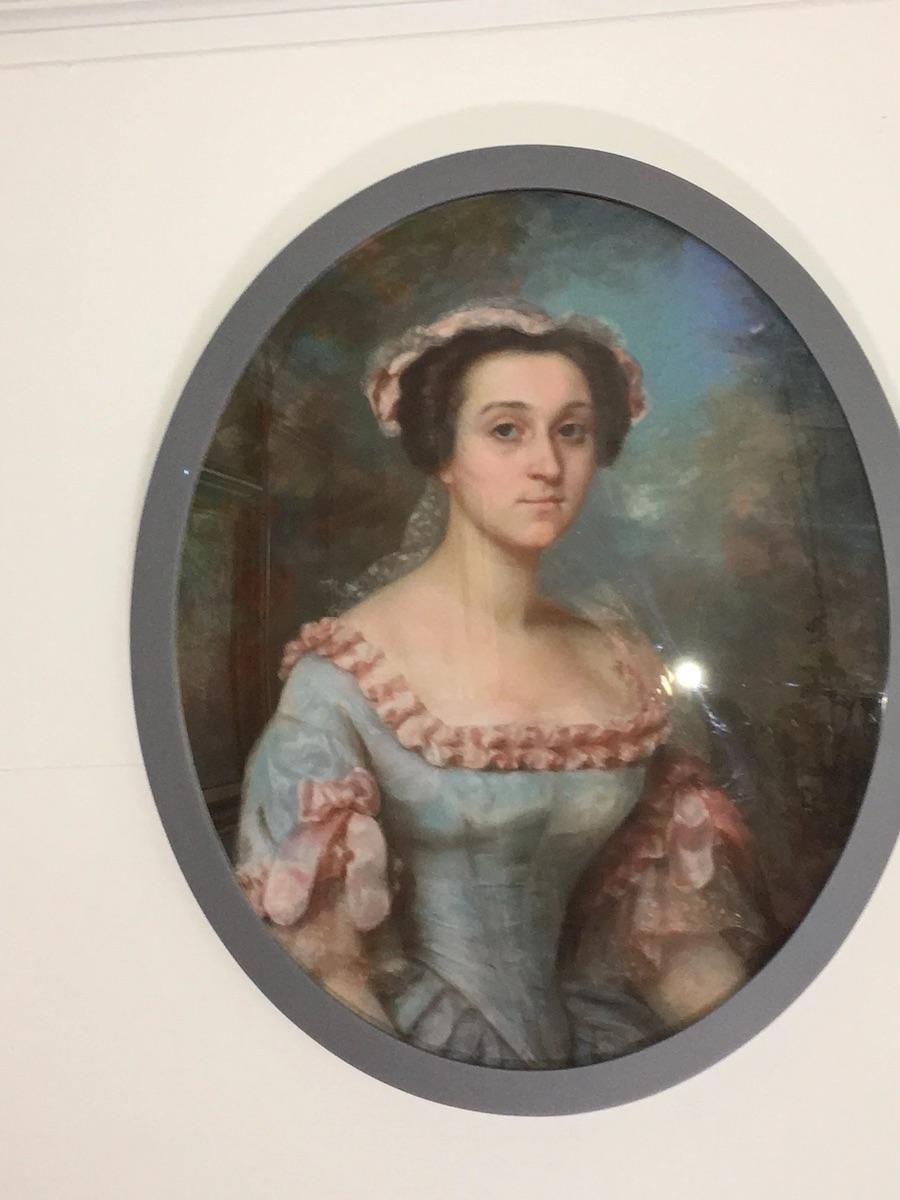 Virginie Fagard, French 19th Century Large Pastel of a Young Woman In Good Condition For Sale In Charlottesville, VA