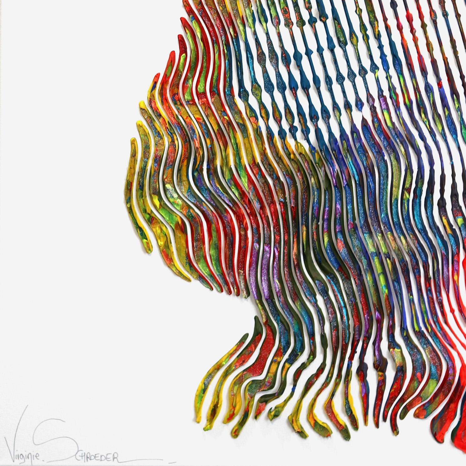 Can You See Me Jimi Hendrix - Retrato de pintura con textura 3D Arte figurativo original en venta 2