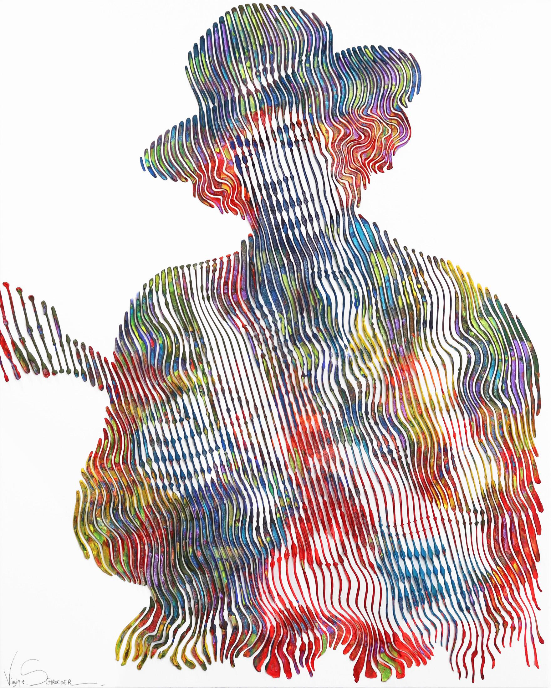 Figurative Painting de Virginie Schroeder - Can You See Me Jimi Hendrix - Retrato de pintura con textura 3D Arte figurativo original