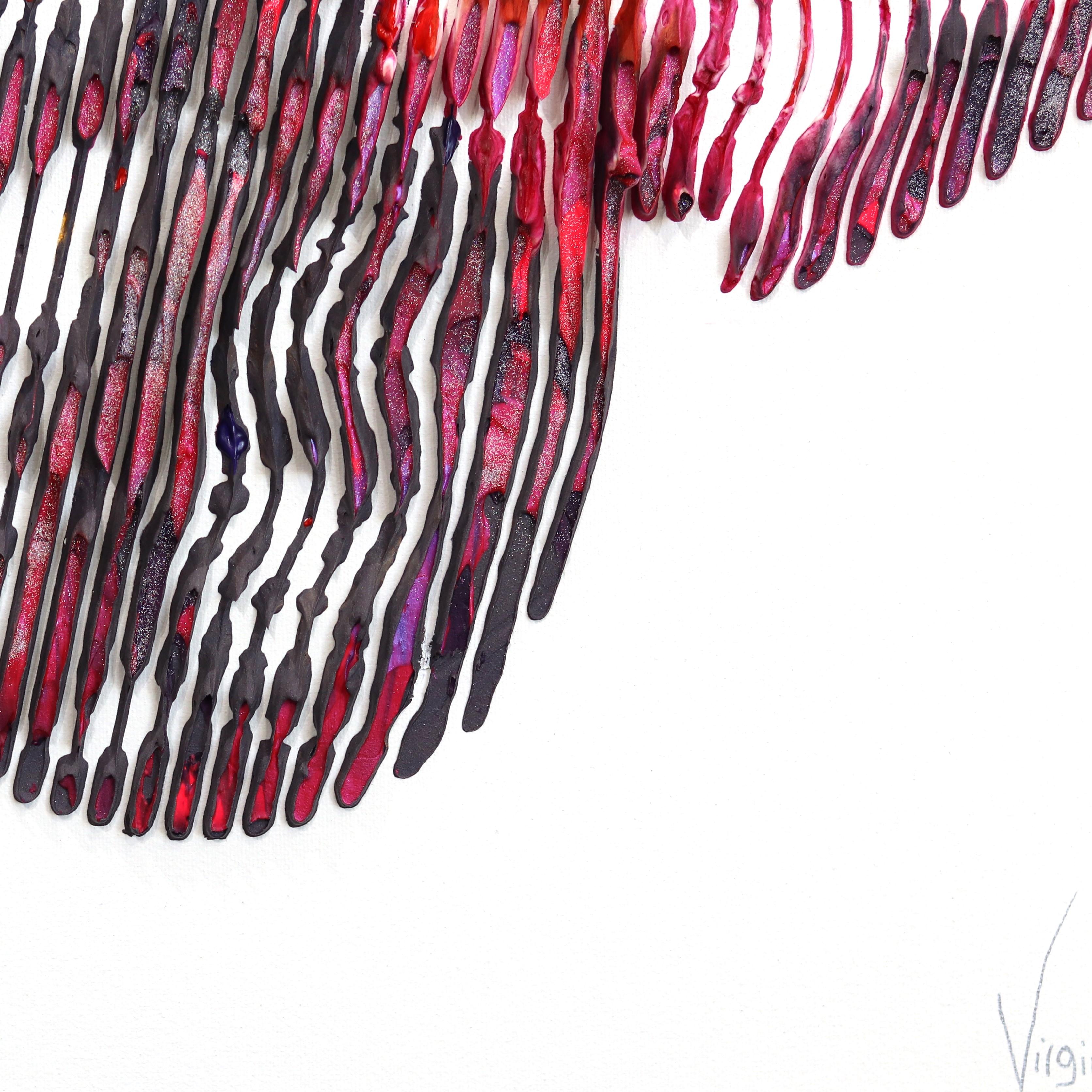 Chevrolet Bel Air 1957 - 3D Textura Linea Coche Retro Figurativo Pintura Pop Art en venta 3