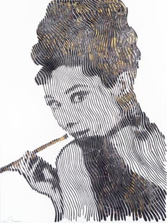 Come with Me Breakfast at Tiffany's - Audrey Hepburn 3D Textural Painting