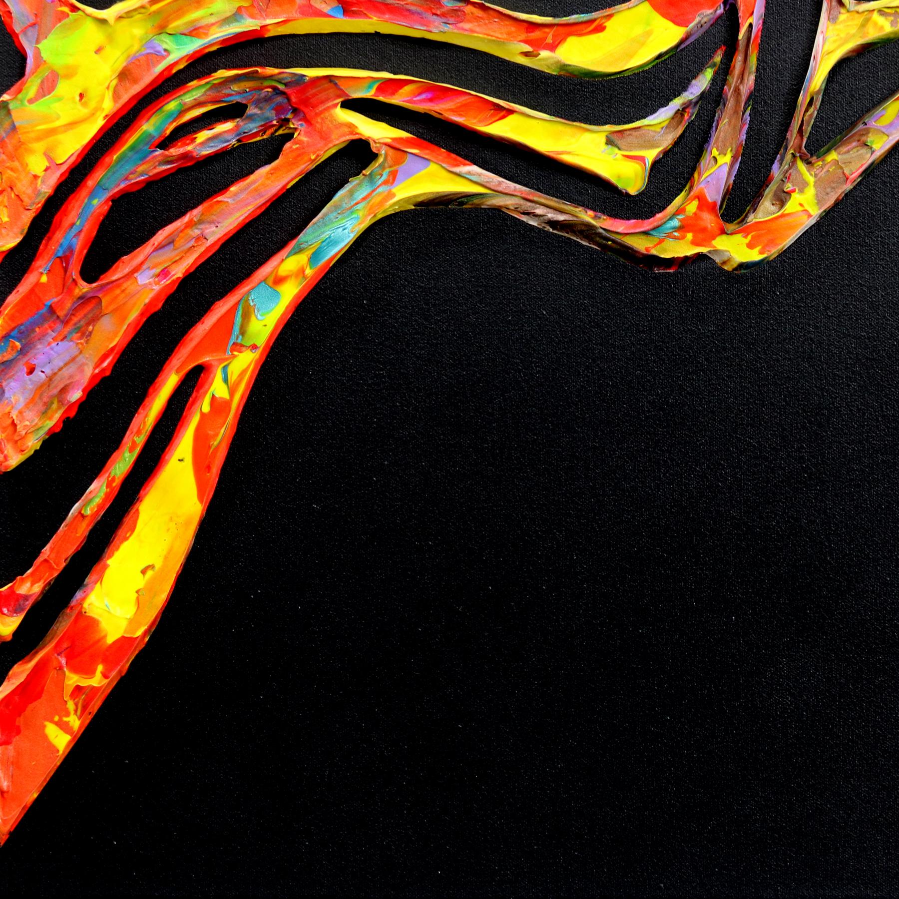 La danza cosmica collega ogni cosa nell'universo - Pittura astratta 3D testurizzata in vendita 2