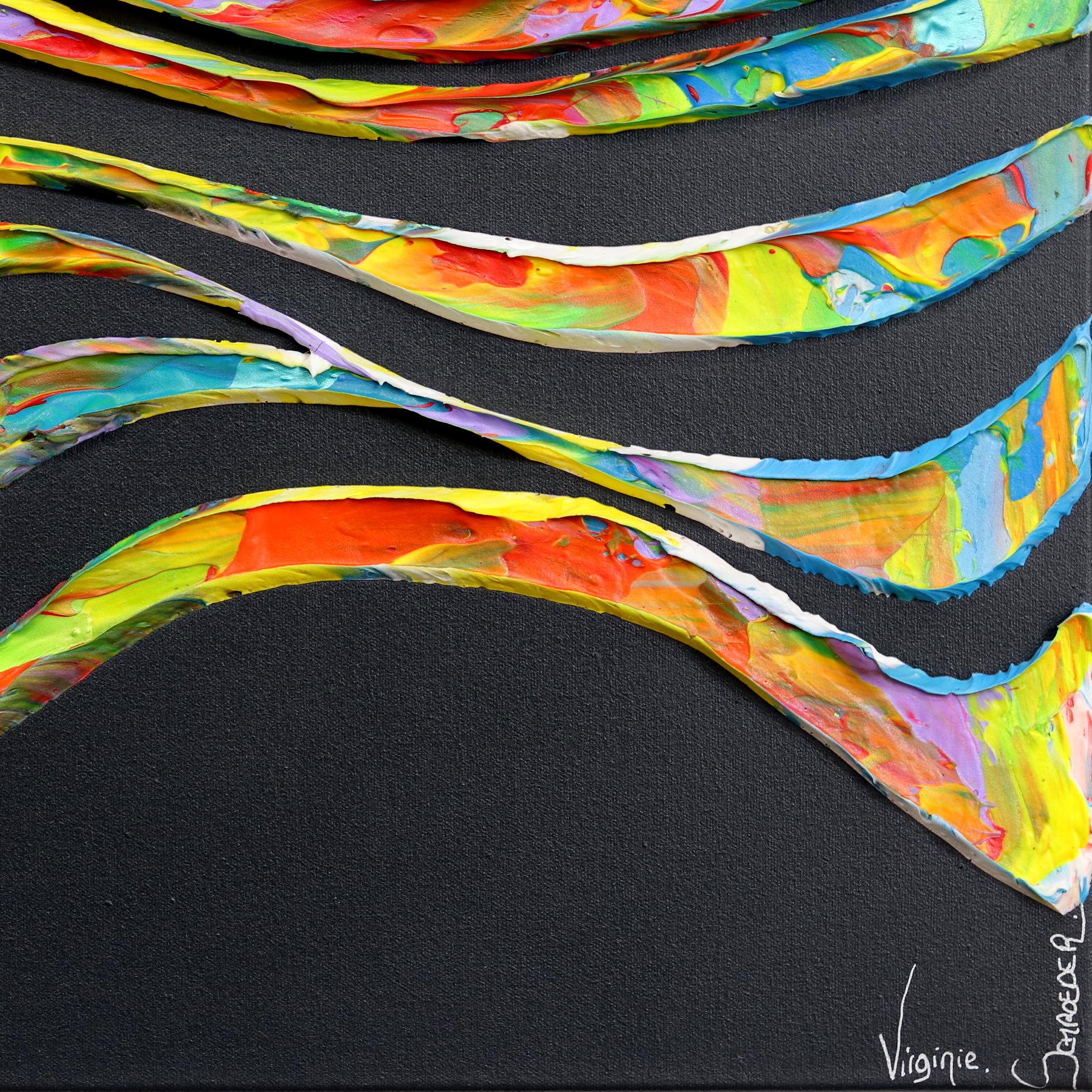 La danza cosmica collega ogni cosa nell'universo - Pittura astratta 3D testurizzata in vendita 3