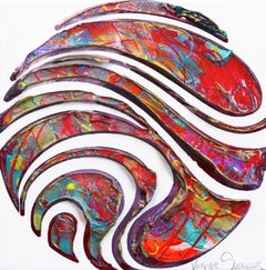 Trouvez votre rêve et votre objectif - Peinture texturée abstraite colorée en forme de cercle en 3D
