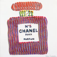 Fragancia en Ilusión: Chanel nº 3 Reinventado - Pintura abstracta texturizada en 3D