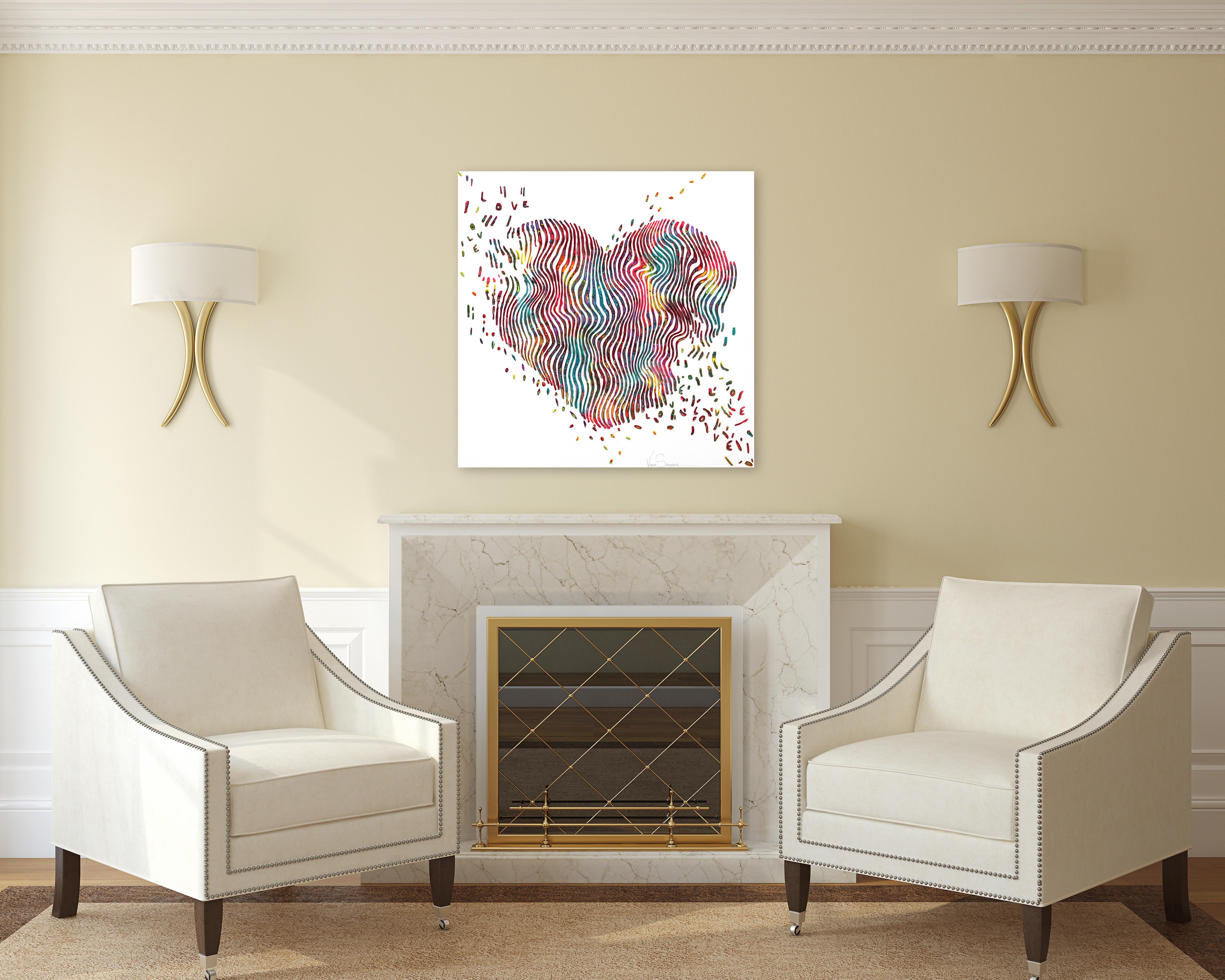 Heart Love Glow In The Dark Day - Painting by Virginie Schroeder