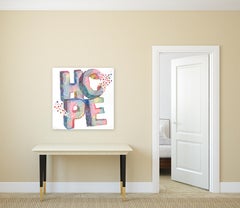 Hope Love Explosion - Original Textural Hope Colorful Text 3D Wall Painting