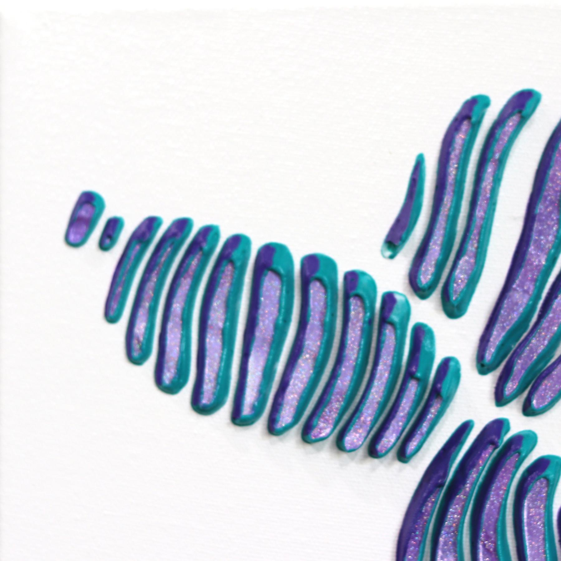 Sono Blu, No Sono Viola Cane Palloncino - Pittura astratta minimalista 3D Textural - Painting Pop Art di Virginie Schroeder