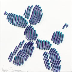 I Am Blue, No I Am Purple Dog Balloon - Minimalist Abstract 3D Textural Painting