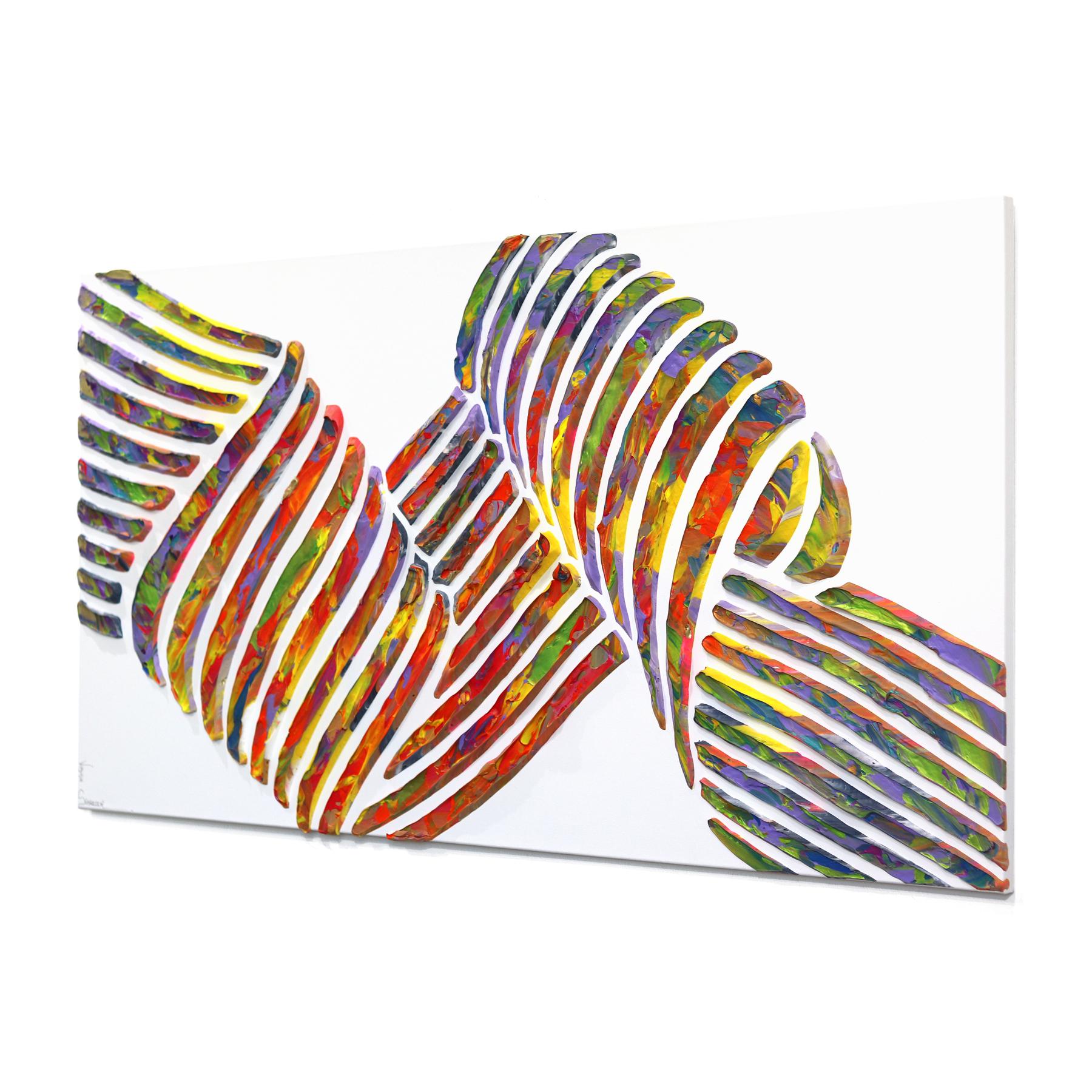 Infinite Embrace - Large Vibrant Abstract 3D Textural Painting For Sale 2