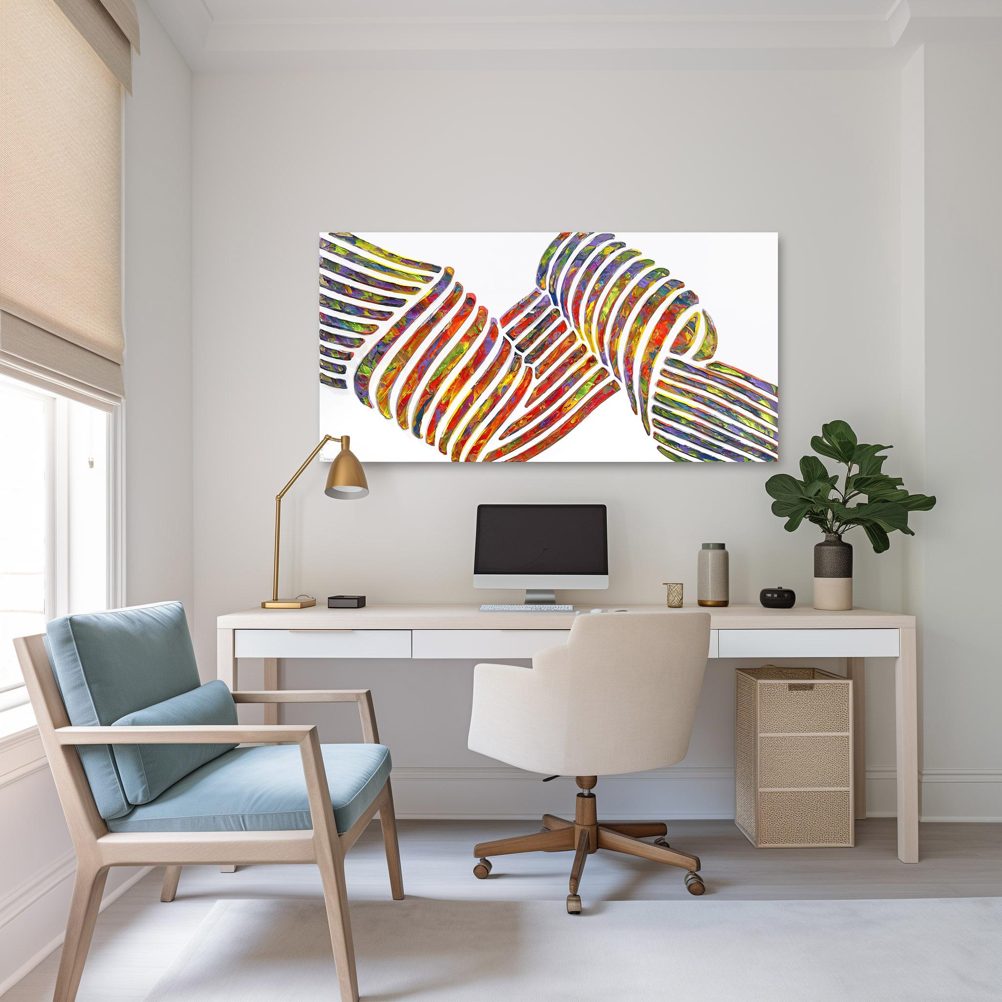 Infinite Embrace - Large Vibrant Abstract 3D Textural Painting For Sale 4