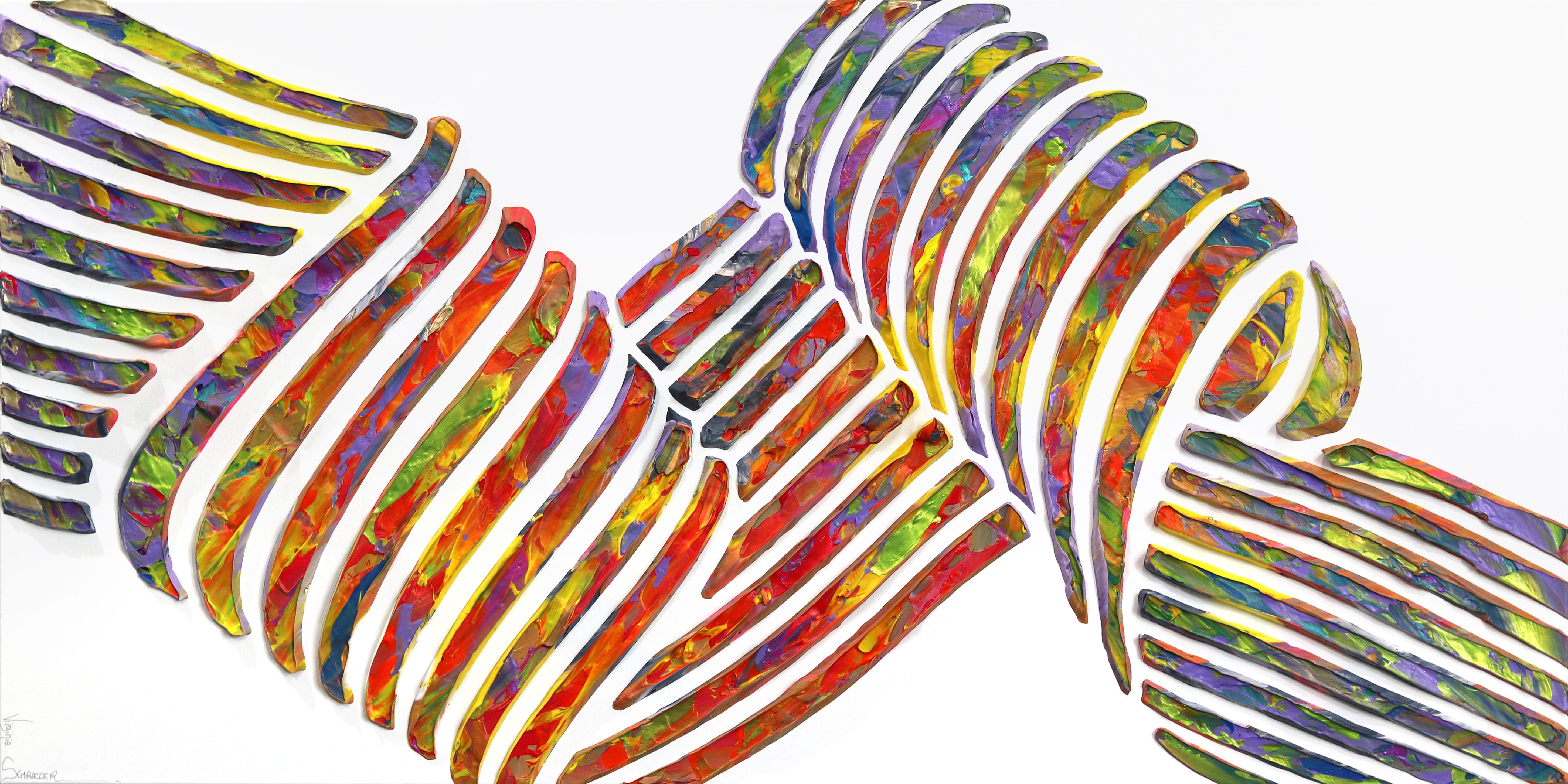 Infinite Embrace - Large Vibrant Abstract 3D Textural Painting - Art by Virginie Schroeder
