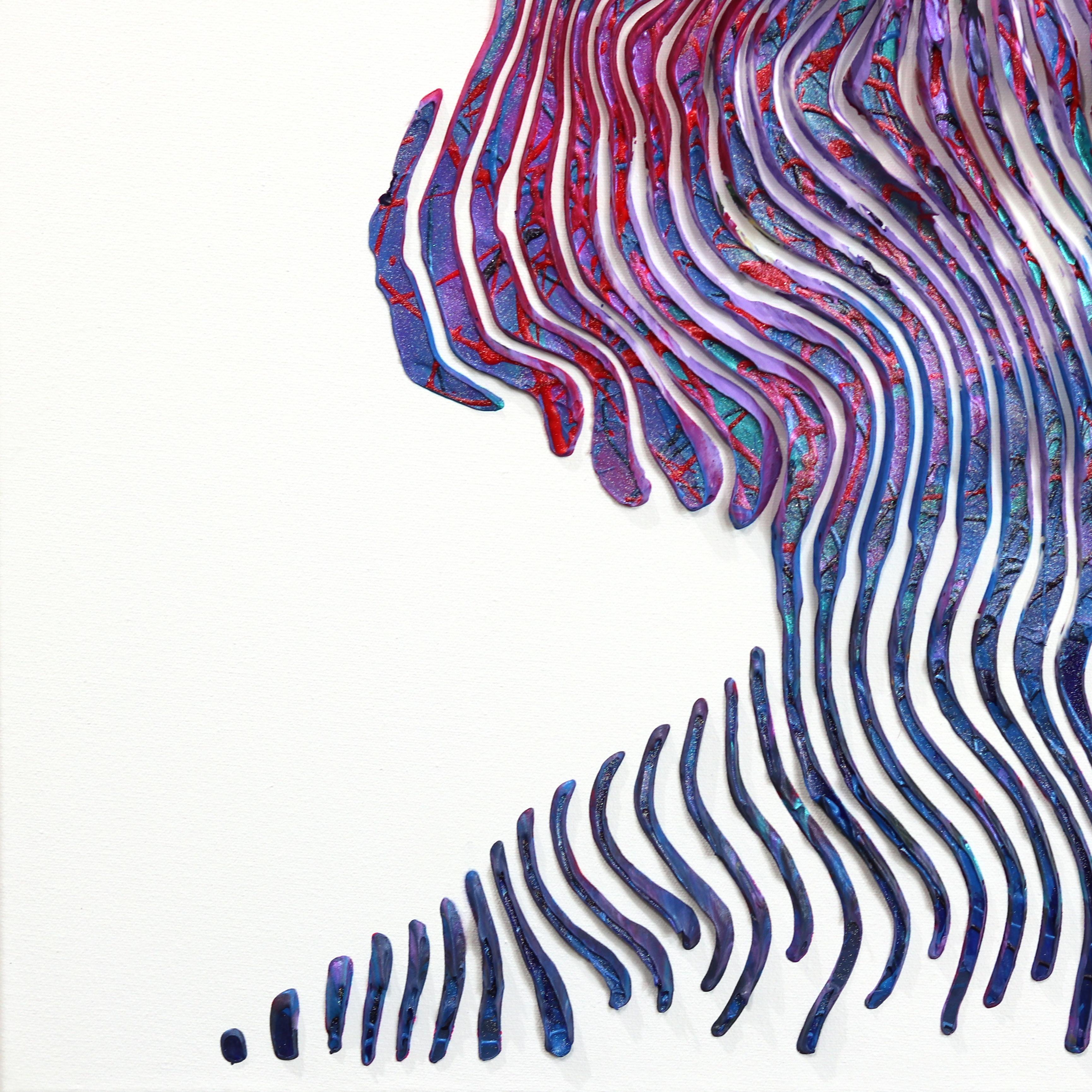 Leggenda nella luce e nell'ombra: Marilyn Monroe -  Pittura 3D figurativa astratta - Painting Pop Art di Virginie Schroeder