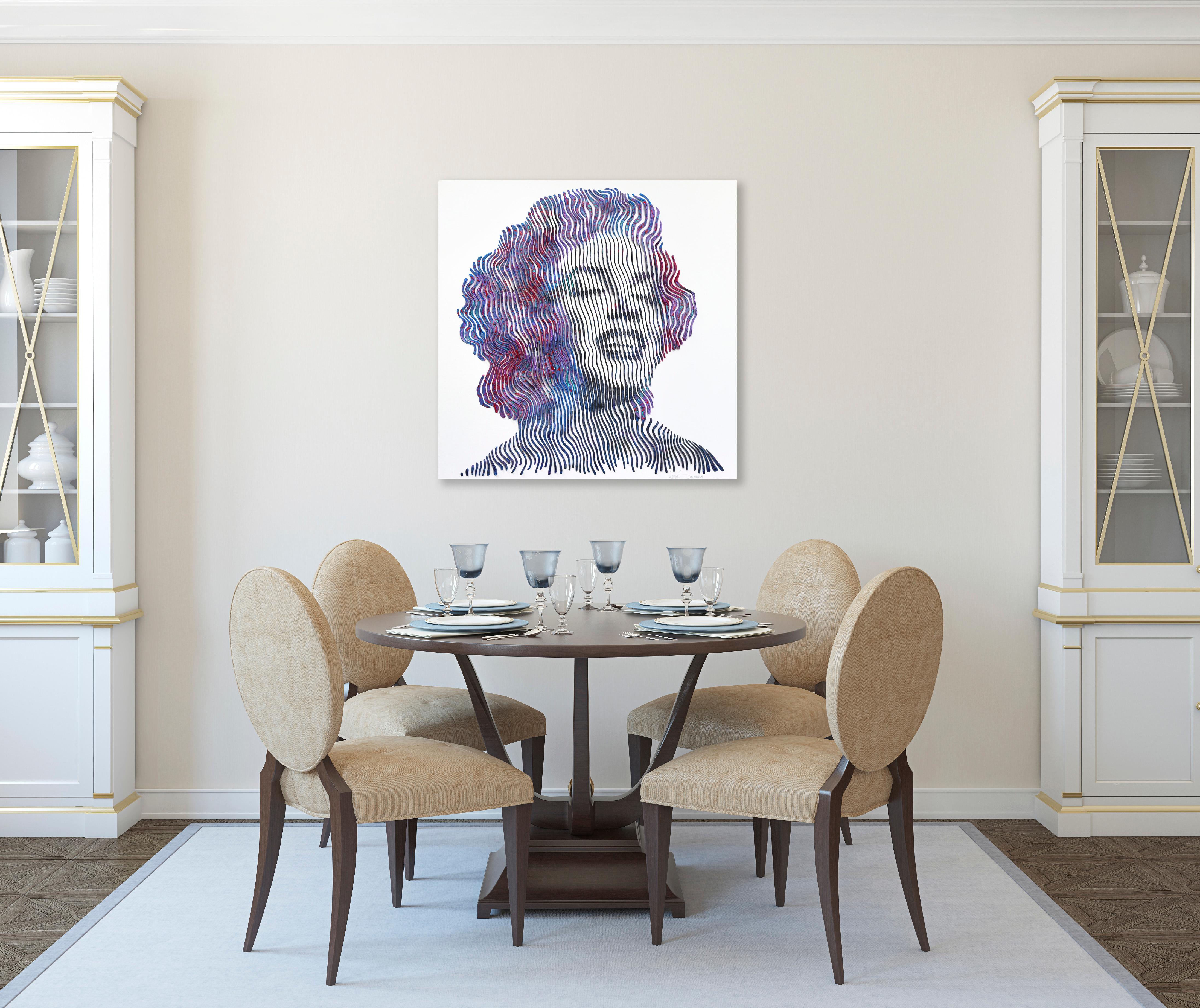 Leggenda nella luce e nell'ombra: Marilyn Monroe -  Pittura 3D figurativa astratta in vendita 1