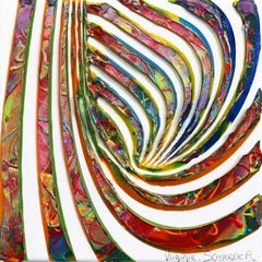 Das Leben nimmt uns forever - Minimalistisches abstraktes 3D-Gemälde mit strukturierten farbenfrohen Texturen