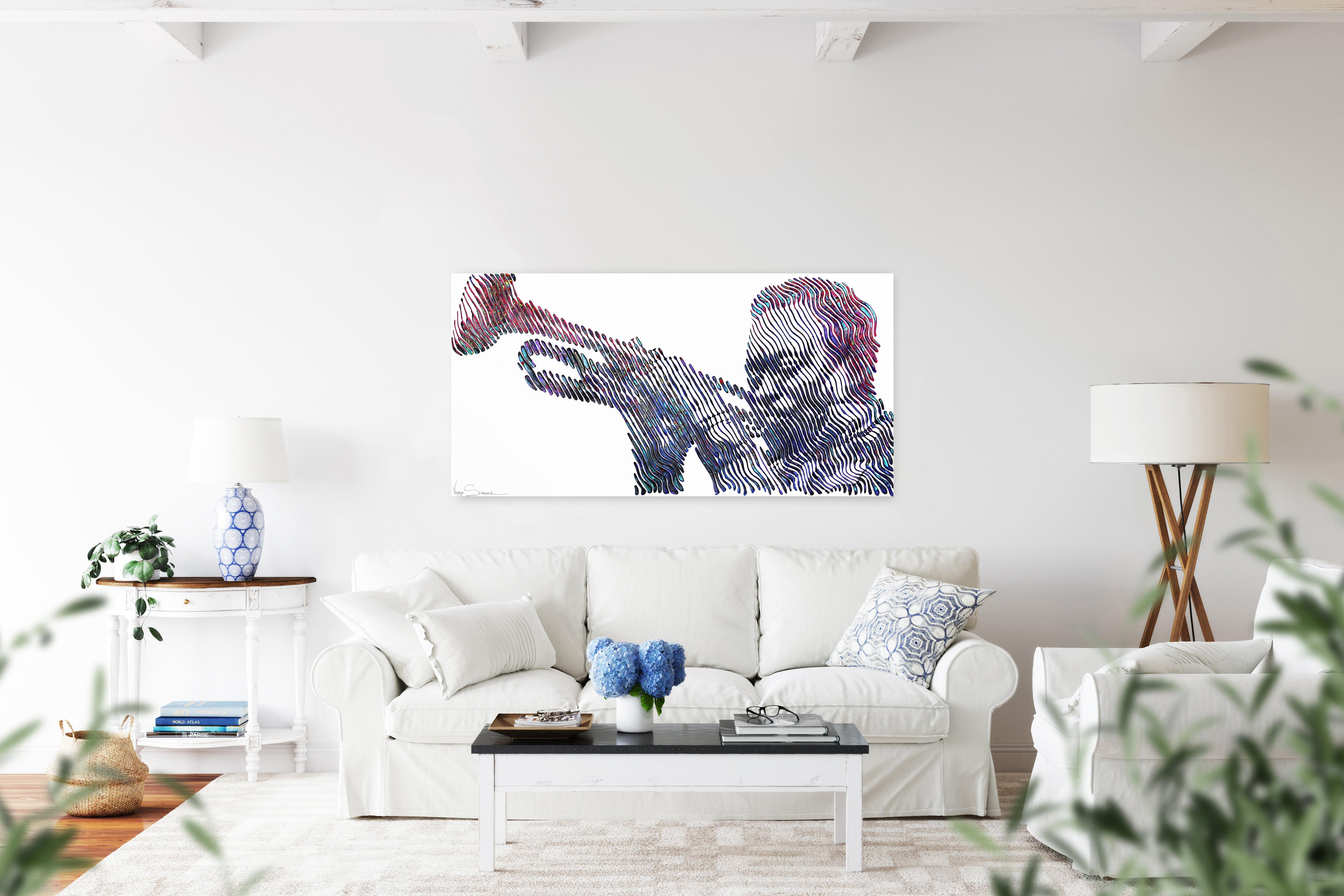 Miles Davis Forever - Figurative 3D Textural Original Painting on Canvas For Sale 4