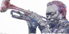 Miles Davis Forever - Figuratives 3D-Texturiertes Originalgemälde auf Leinwand
