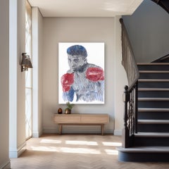 Muhammad Ali the King of the Ring - Abstract Figurative 3D Textural Painting