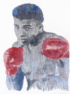 Muhammad Ali the King of the Ring - Abstract Figurative 3D Textural Painting