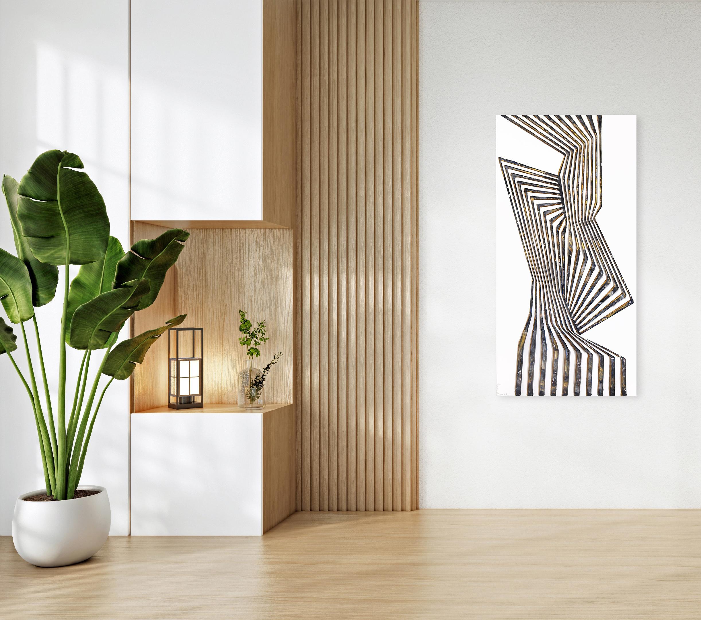 My Destiny Takes a Geometrically Surprising Angle - 3D Texturiertes Gemälde (Pop-Art), Art, von Virginie Schroeder