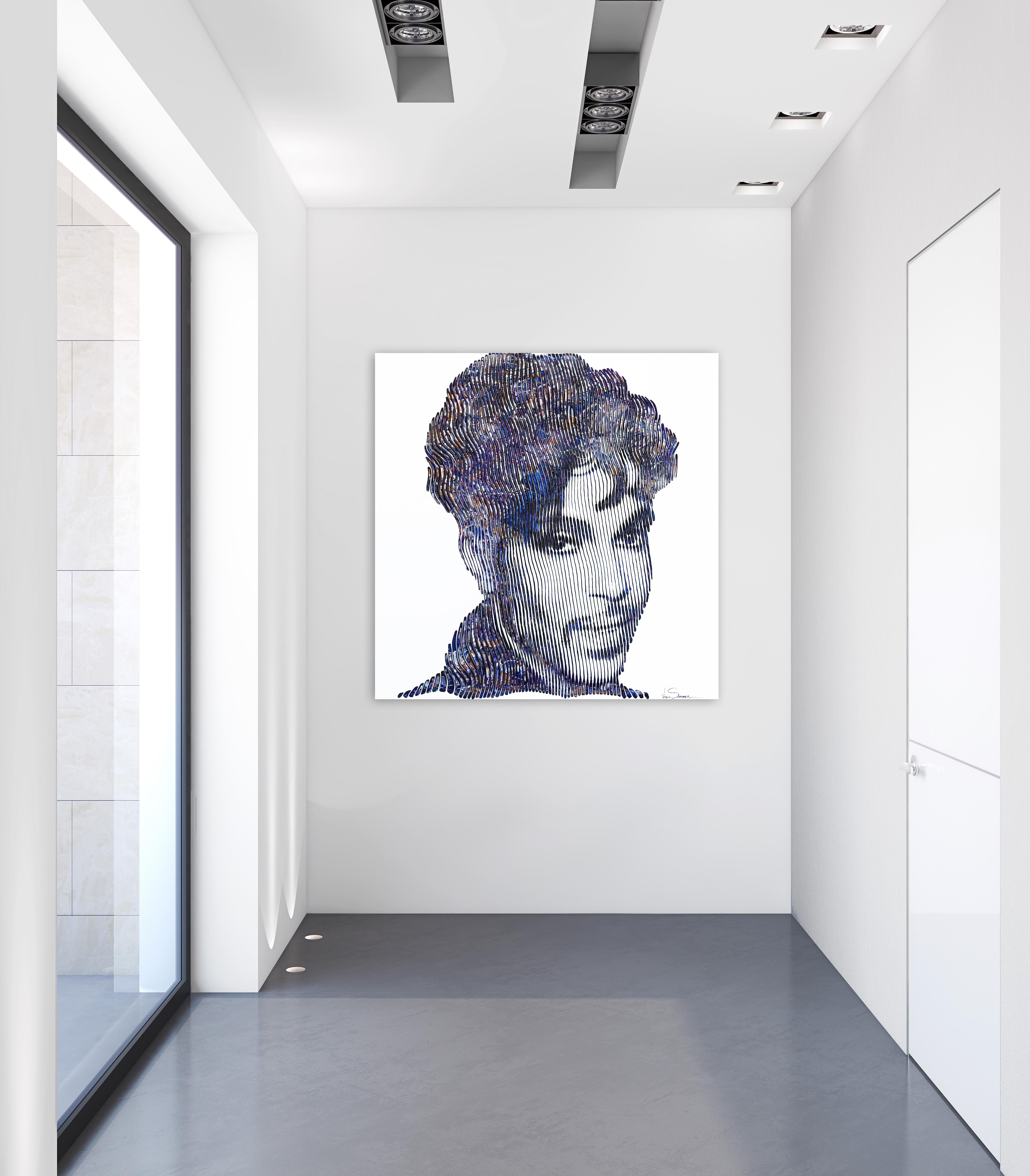 Purple Rain Prince - 3D Textural Artwork  - Painting by Virginie Schroeder