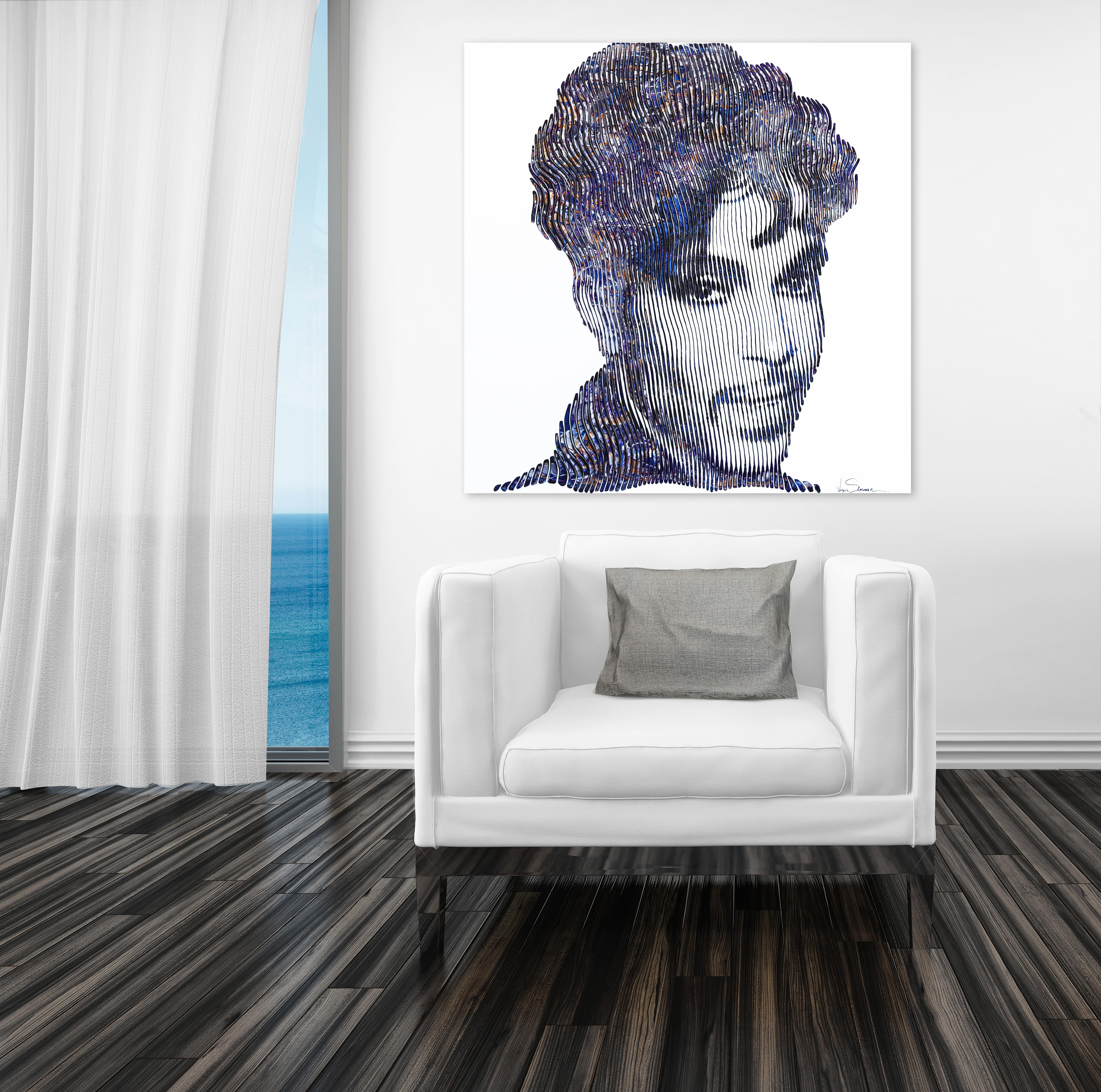 Purple Rain Prince - 3D Textural Artwork  - Pop Art Painting by Virginie Schroeder