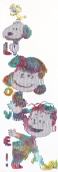 Snoopy e i suoi amici - Pittura colorata astratta minimalista con texture 3D