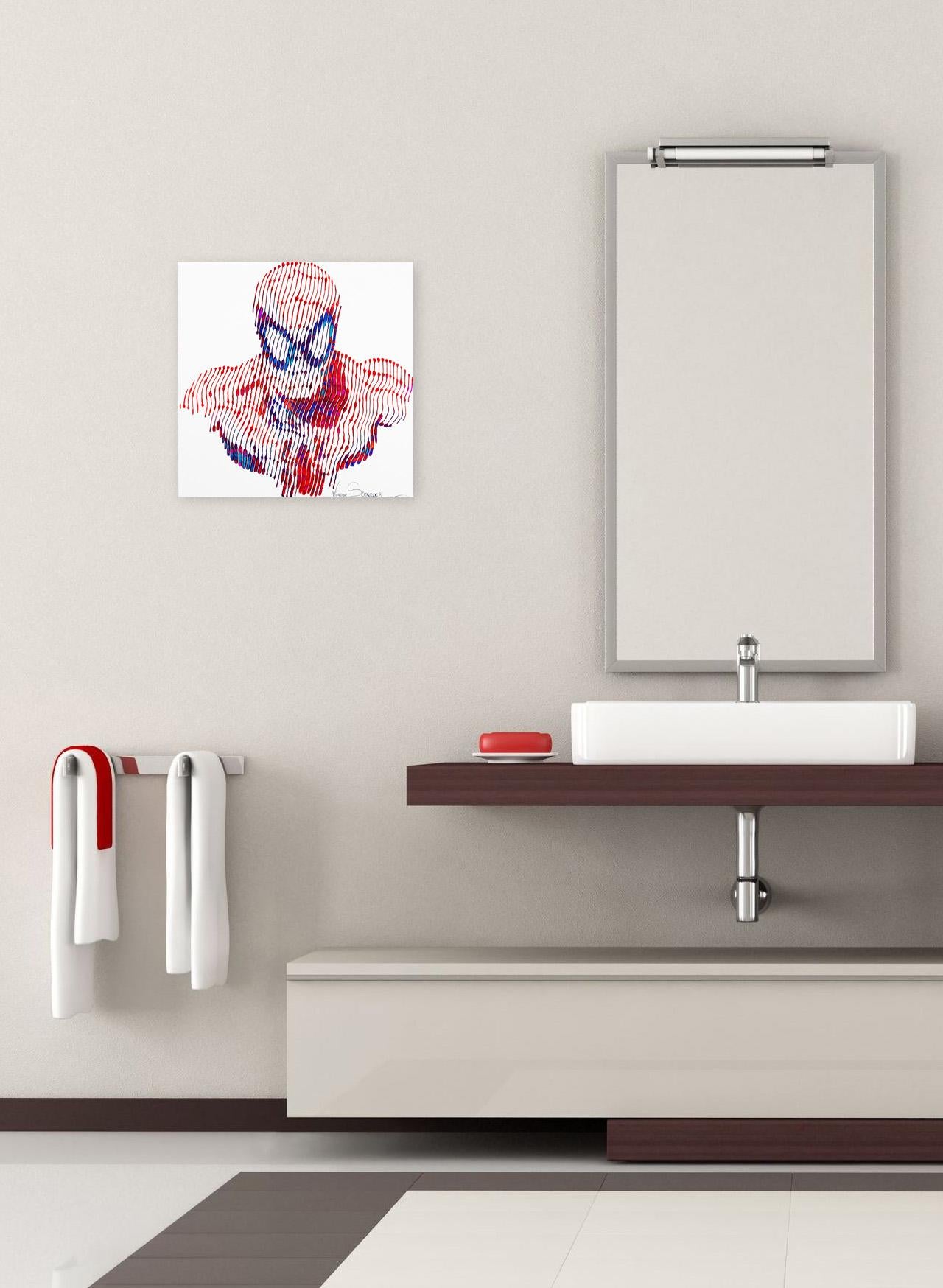 Spiderman The Beginning - Painting by Virginie Schroeder