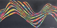The Beauty of the Heartbeat - Large Abstract 3D Textural Colorful Painting
