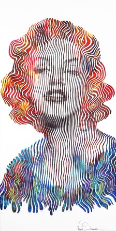 The Most Elegant Marilyn Monroe - Textural Original Pop Art Portrait Painting