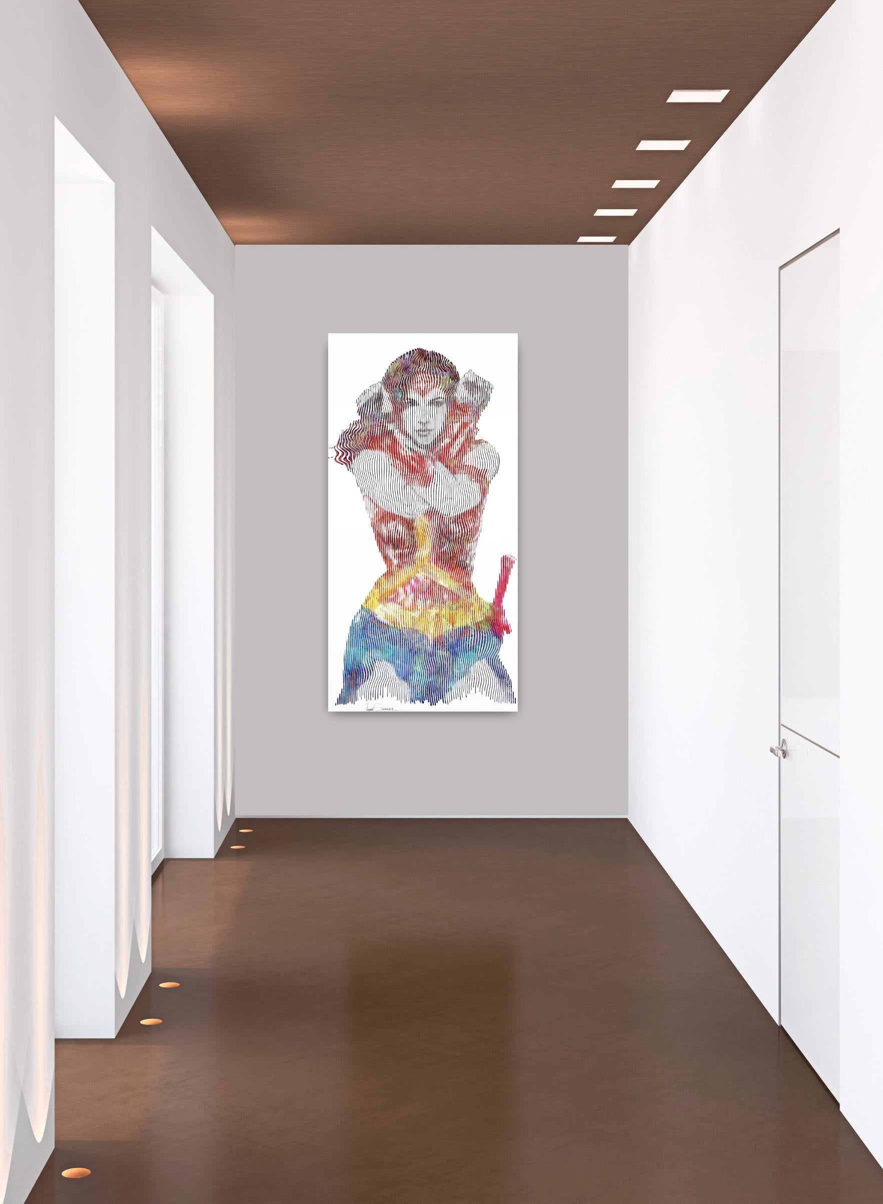 La più potente delle Wonder Woman - Quadro figurativo pop art di grandi dimensioni in vendita 1