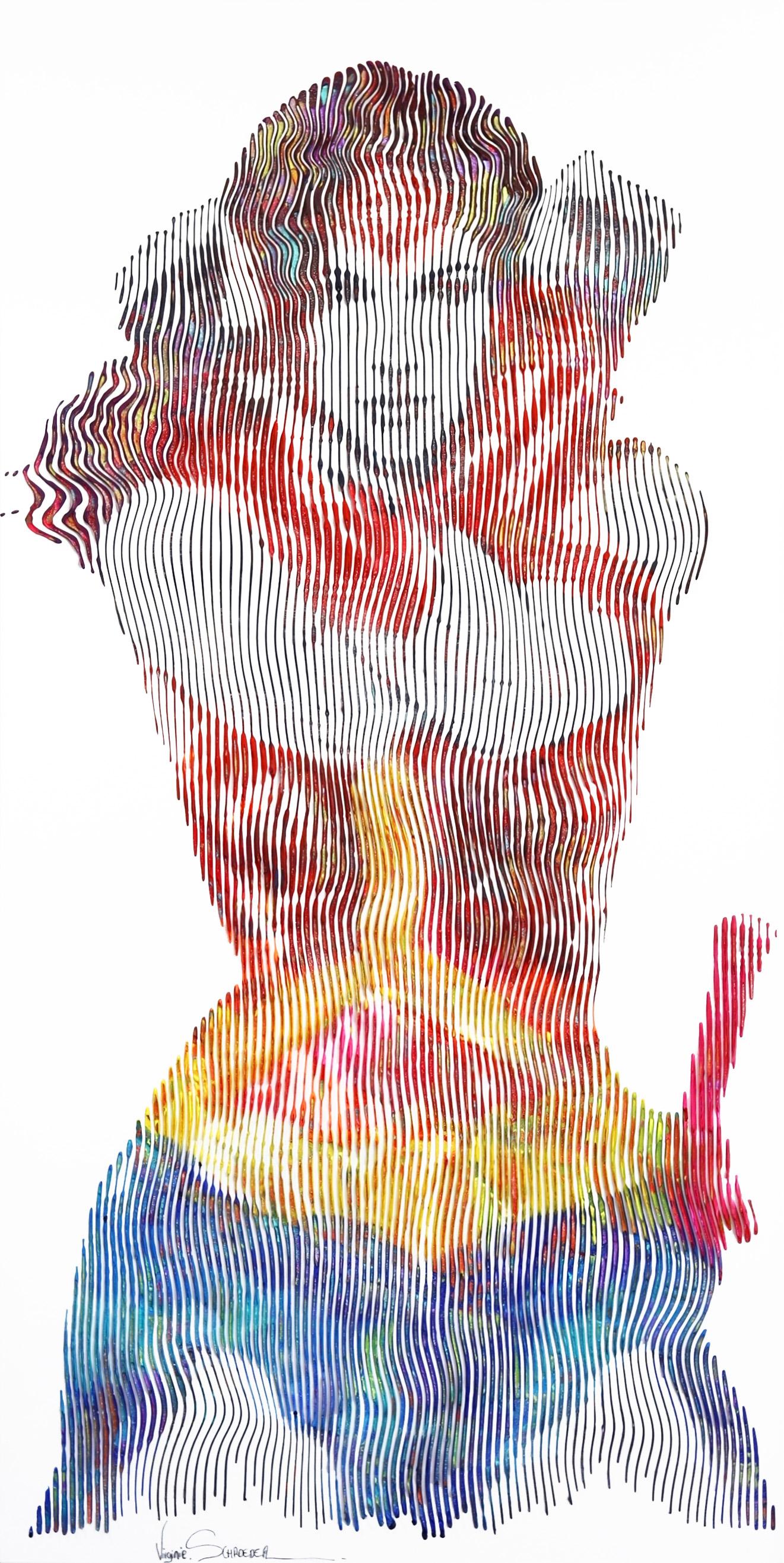 Virginie Schroeder Figurative Painting - The Most Powerful Wonder Woman