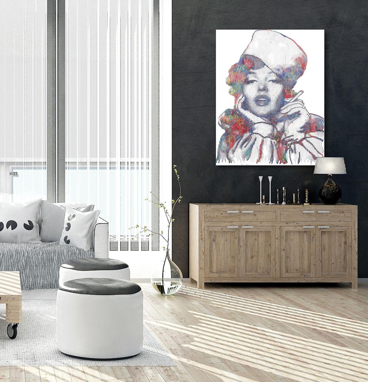 La reina de Hollywood Marilyn - Obra de arte de Marilyn Monroe de gran tamaño y textura en venta 1
