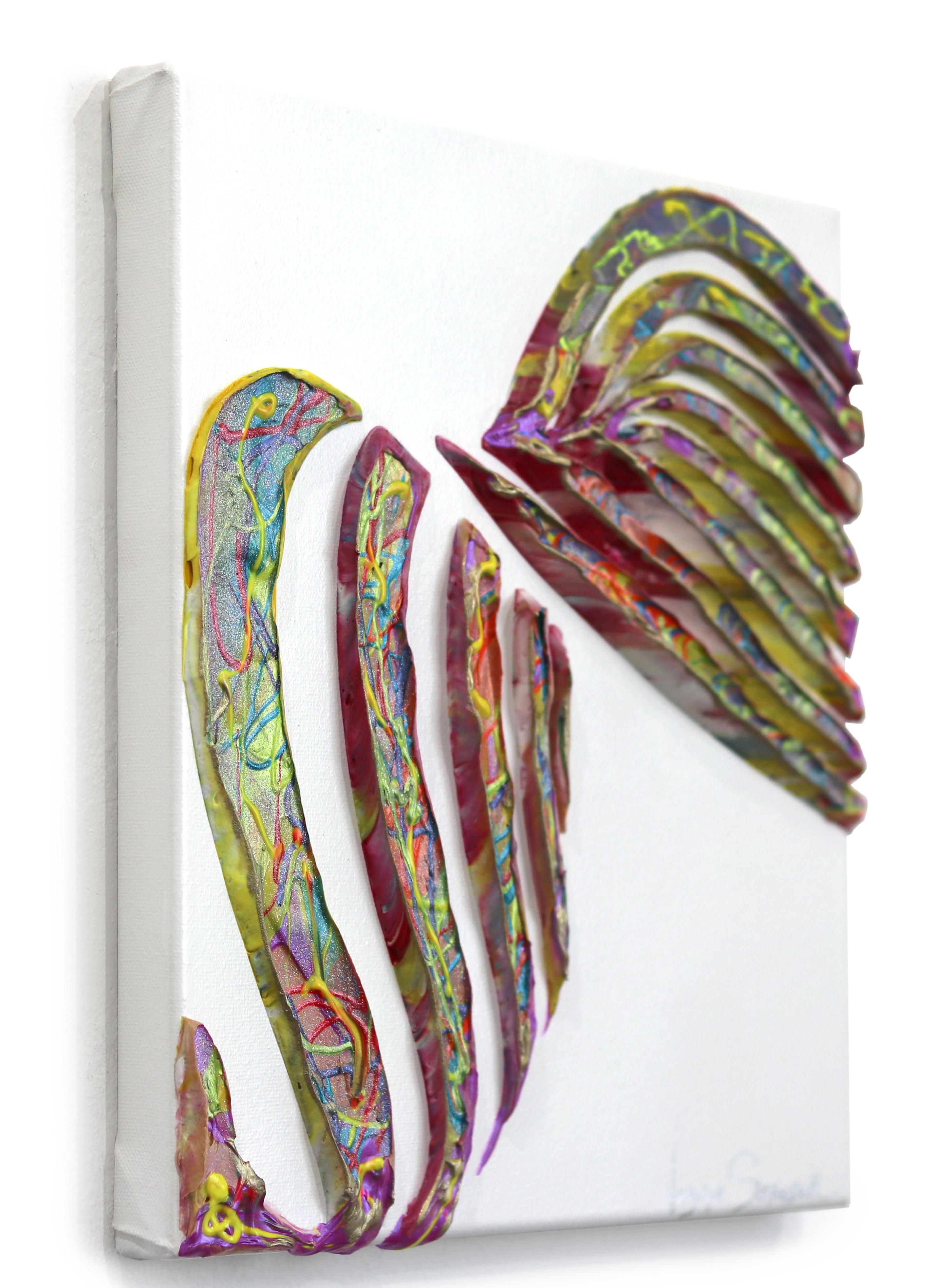The Spiral of Life - Minimalist Abstract 3D Textural Colorful Painting For Sale 1