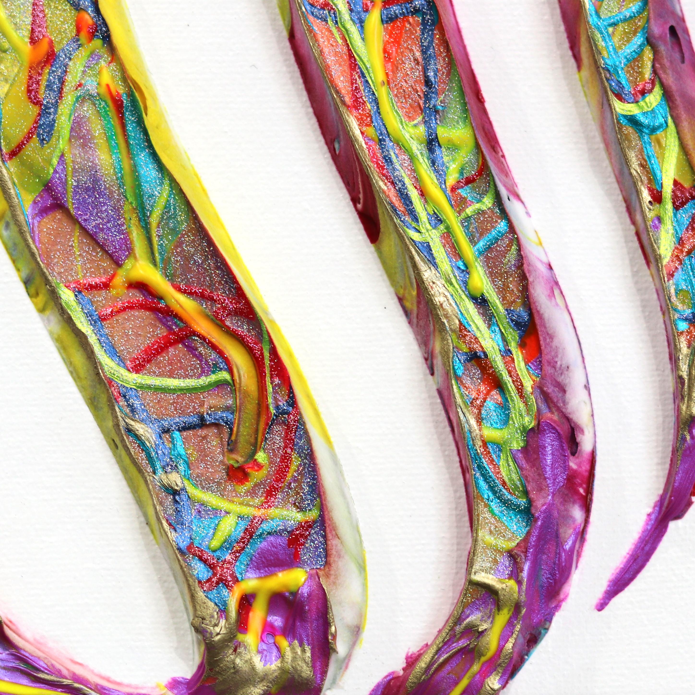 The Spiral of Life - Minimalist Abstract 3D Textural Colorful Painting For Sale 2