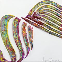 The Spiral of Life - Minimalist Abstract 3D Textural Colorful Painting