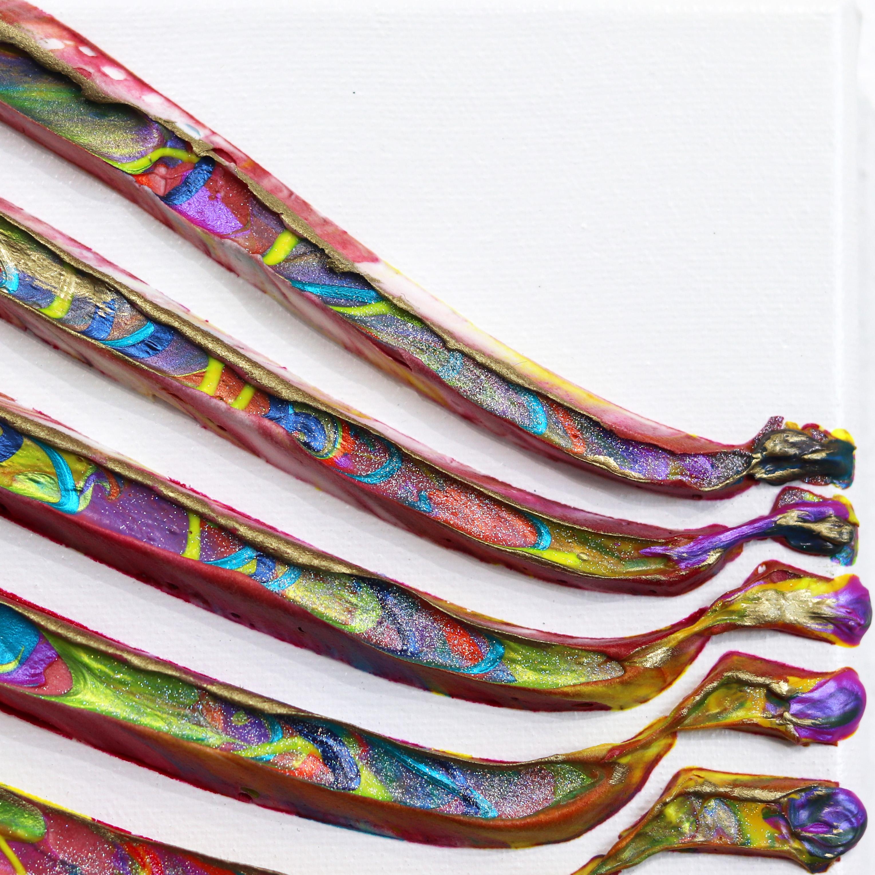 The Spiral of Life No. 2 - Minimalistisches abstraktes 3D-Gemälde mit strukturierter Farbgebung im Angebot 1