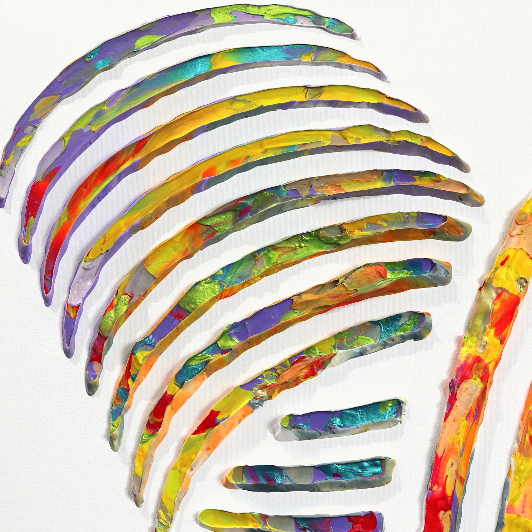 Vortex of the Heart - Large Colorful Abstract 3D Textural Painting For Sale 1