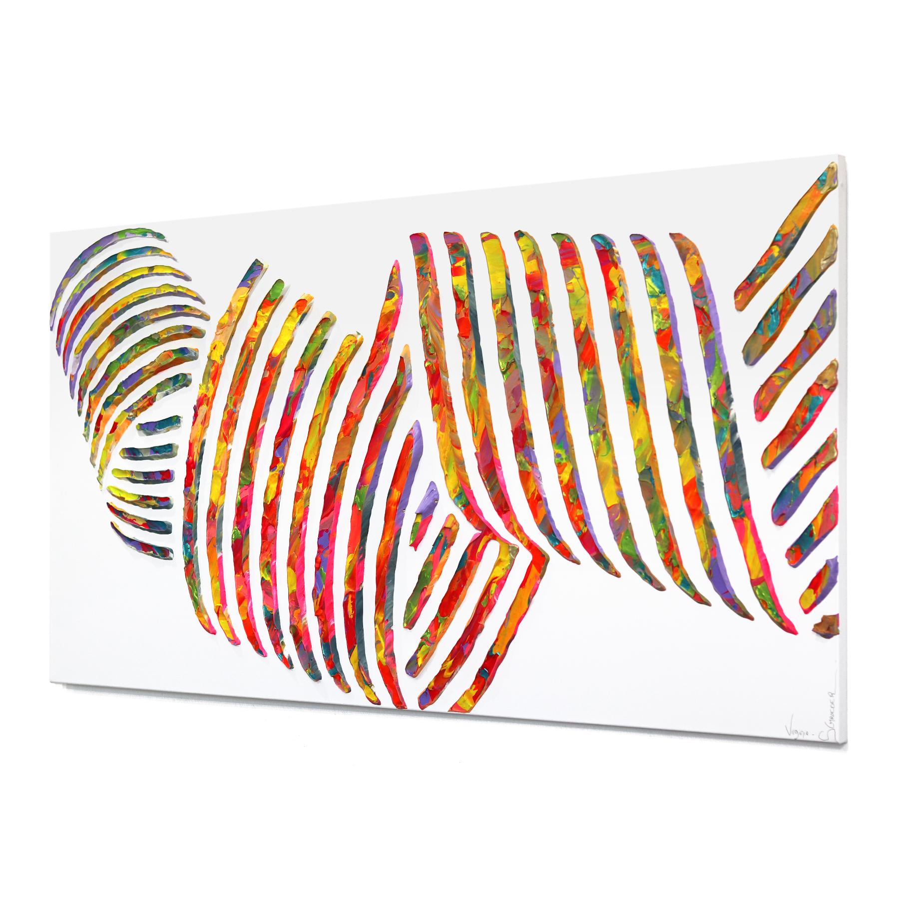 Vortex of the Heart - Large Colorful Abstract 3D Textural Painting For Sale 2