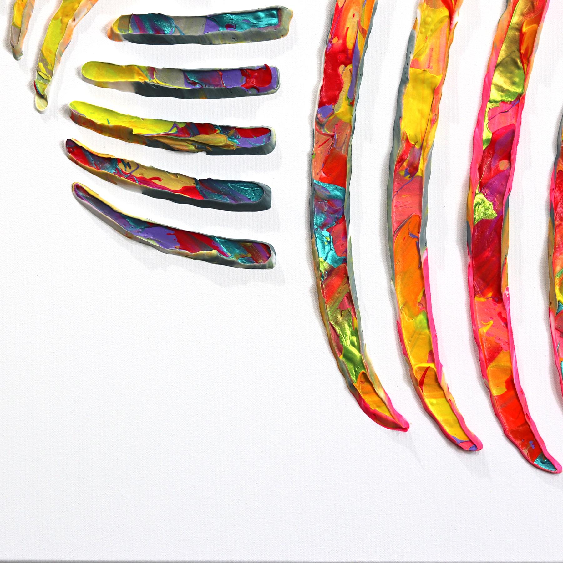 Vortex of the Heart - Large Colorful Abstract 3D Textural Painting For Sale 5