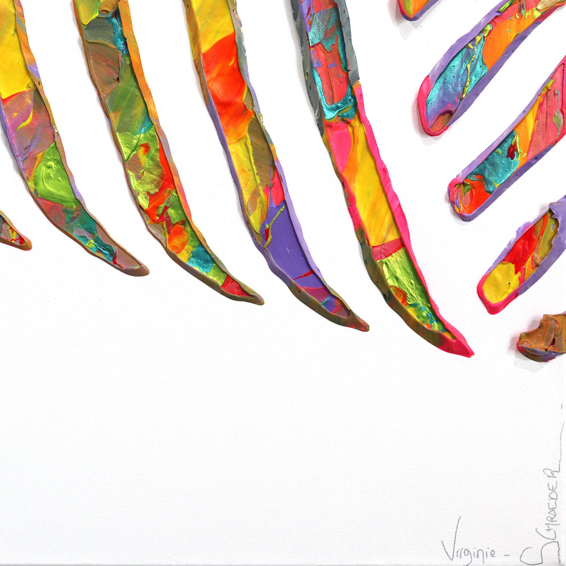 Vortex of the Heart - Large Colorful Abstract 3D Textural Painting For Sale 6