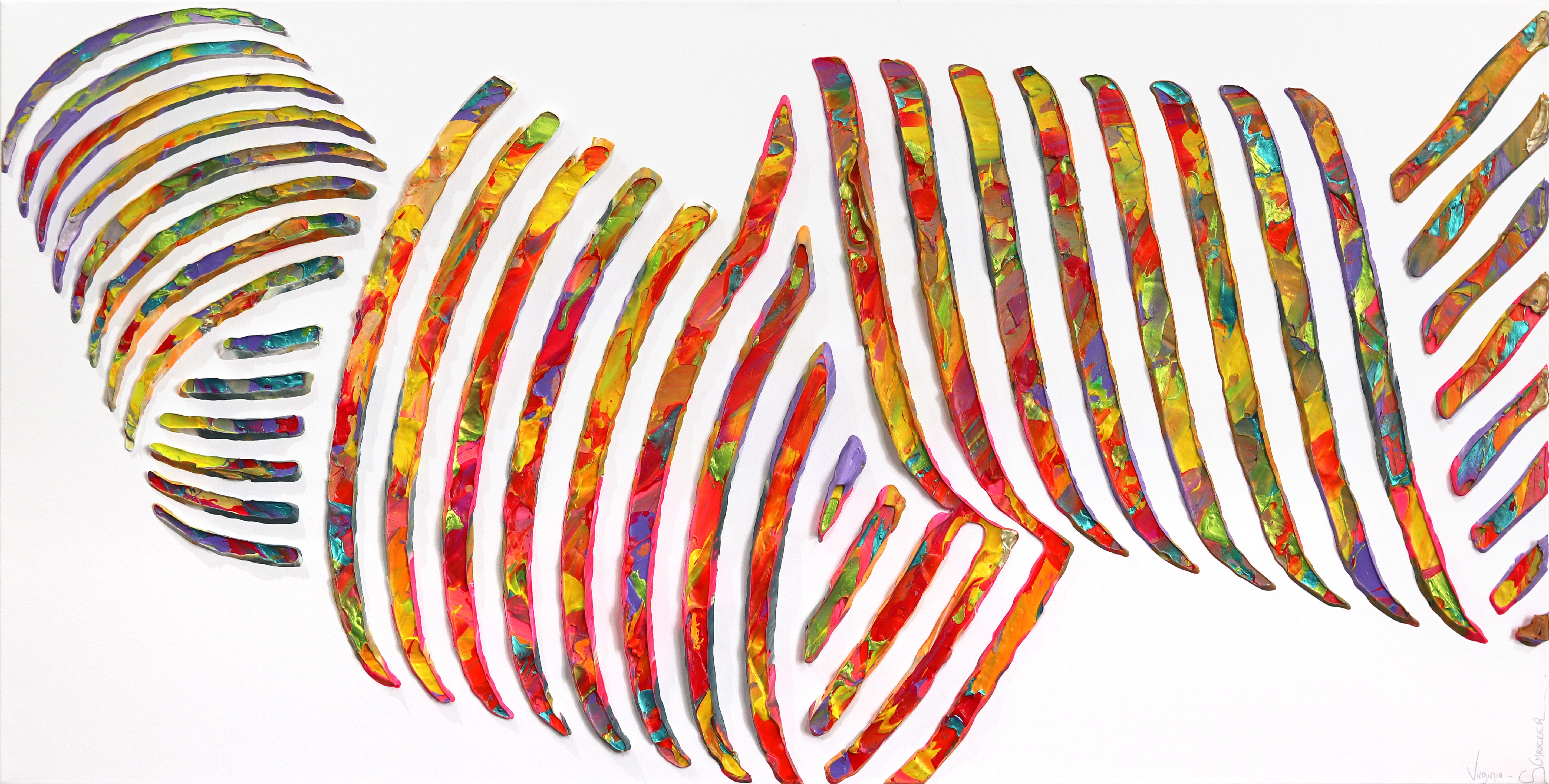 Vortex of the Heart - Large Colorful Abstract 3D Textural Painting - Art by Virginie Schroeder