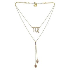 Virgo Collier avec signe du zodiaque détachable 3 en 1