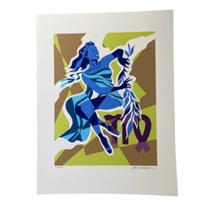 Virgo 8/23 - 9/22 Vintage Cubist Zodiac Modern Art Orig Silkscreen S/N Rare