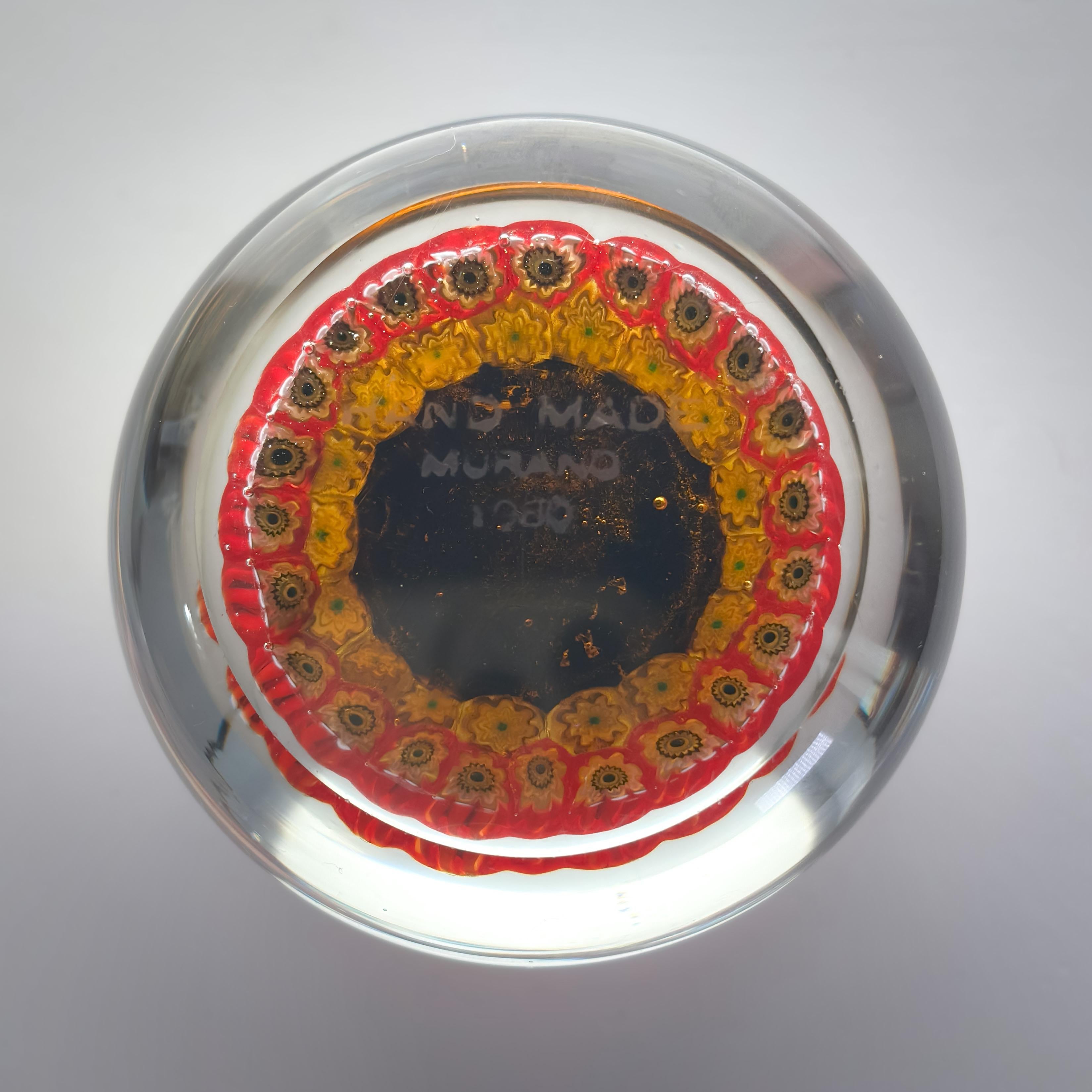 italien Presse-papiers Astrologique Virgo en verre de Murano de Ferro et Lazzarini 1980, Italie en vente