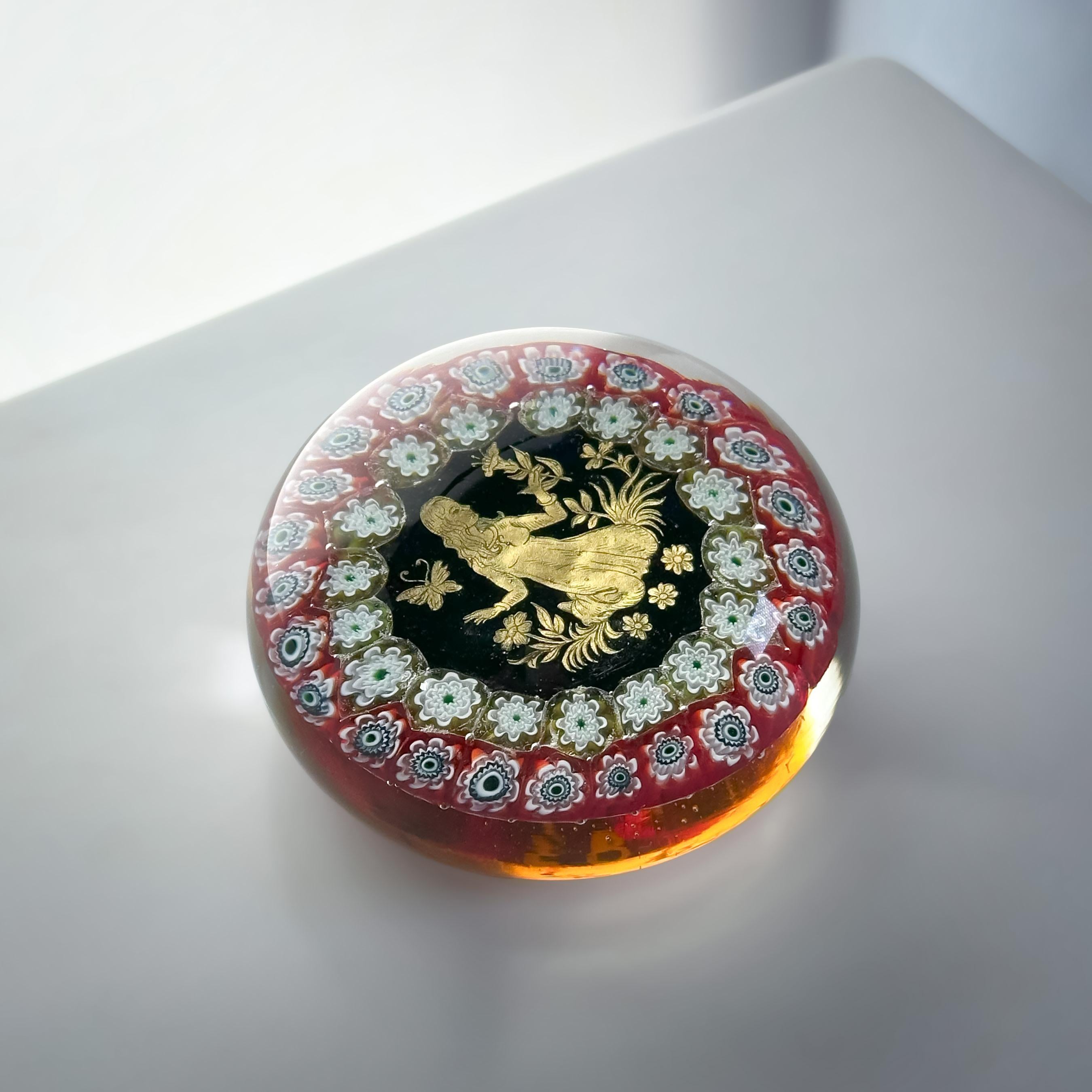 Presse-papiers Astrologique Virgo en verre de Murano de Ferro et Lazzarini 1980, Italie Bon état - En vente à Glasgow, GB