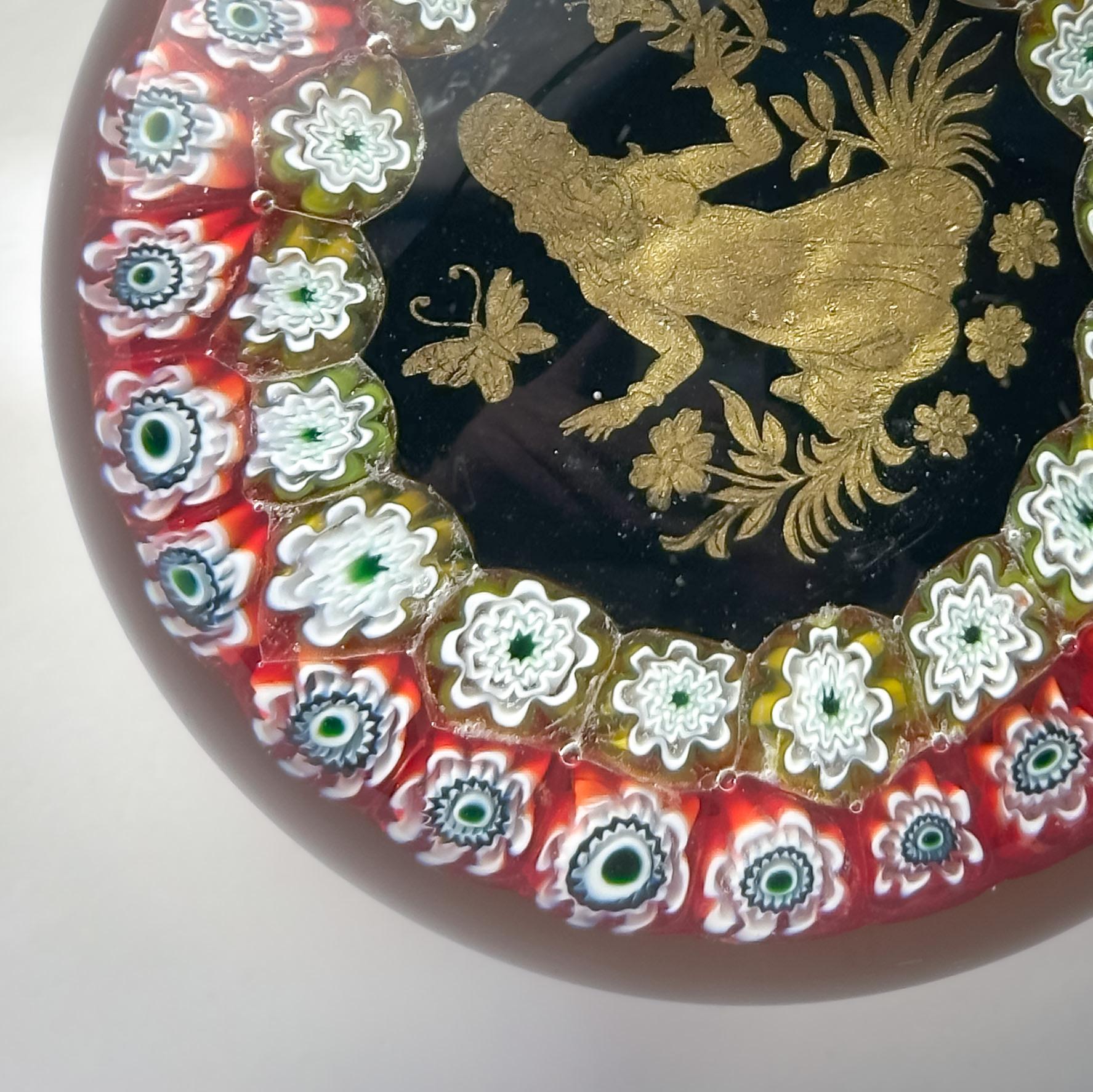 20ième siècle Presse-papiers Astrologique Virgo en verre de Murano de Ferro et Lazzarini 1980, Italie en vente