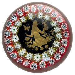 Virgo, Astrological, Murano Glass Paperweight by Ferro and Lazzarini 1980, Italy